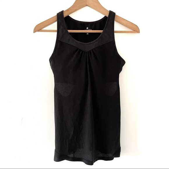Athleta Build In Bra Workout Black Tank Top XS - Picture 1 of 6